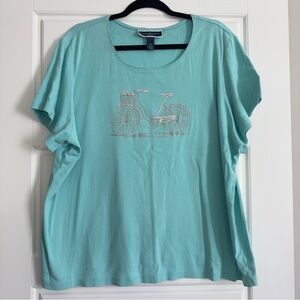 Karen Scott blue top